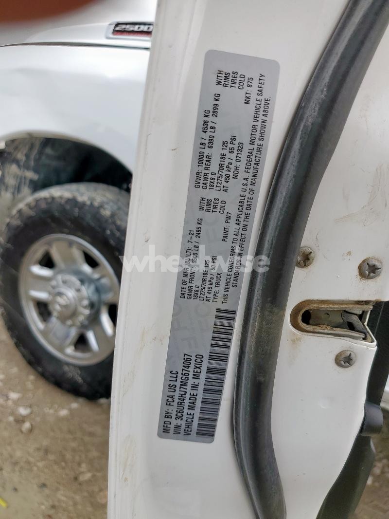 Photo 12 of 2021 RAM 2500 TRADESMAN (VIN 3C6UR4HJ7MG674067)
