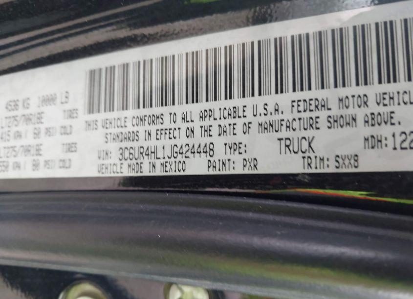 Photo 9 of 2018 Ram 2500 TRADESMAN 4X2 8' BOX (VIN 3C6UR4HL1JG424448)