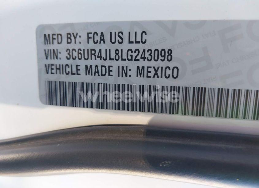 Photo 9 of 2020 Ram 2500 BIG HORN 4X2 8' BOX (VIN 3C6UR4JL8LG243098)