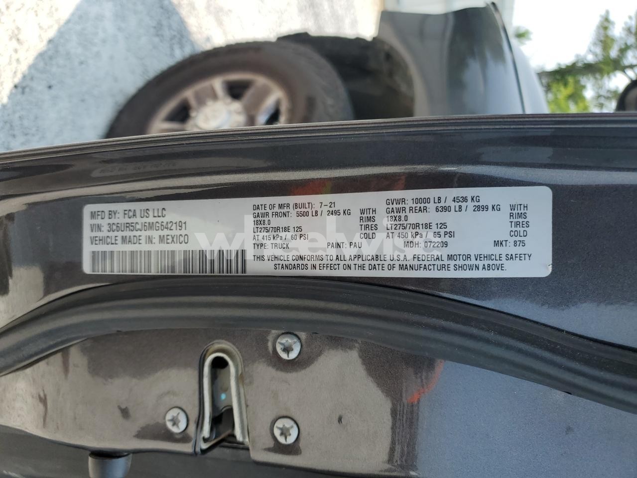 Photo 12 of 2021 RAM 2500 TRADESMAN (VIN 3C6UR5CJ6MG642191)