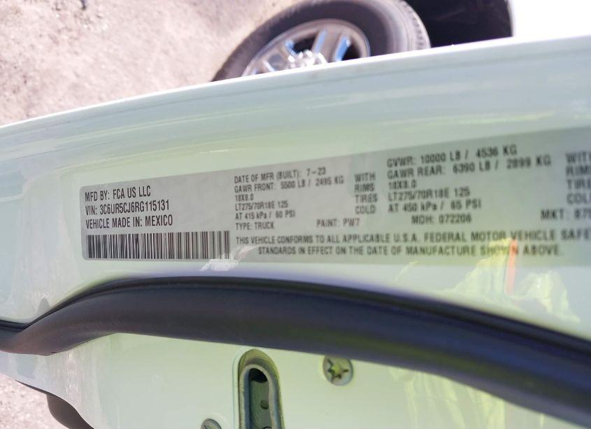 Photo 9 of 2024 Ram 2500 TRADESMAN 4X4 6'4 BOX (VIN 3C6UR5CJ6RG115131)