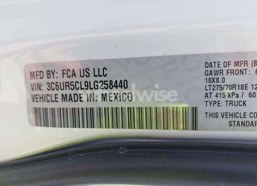 Photo 9 of 2020 Ram 2500 TRADESMAN 4X4 6'4 BOX (VIN 3C6UR5CL9LG258440)