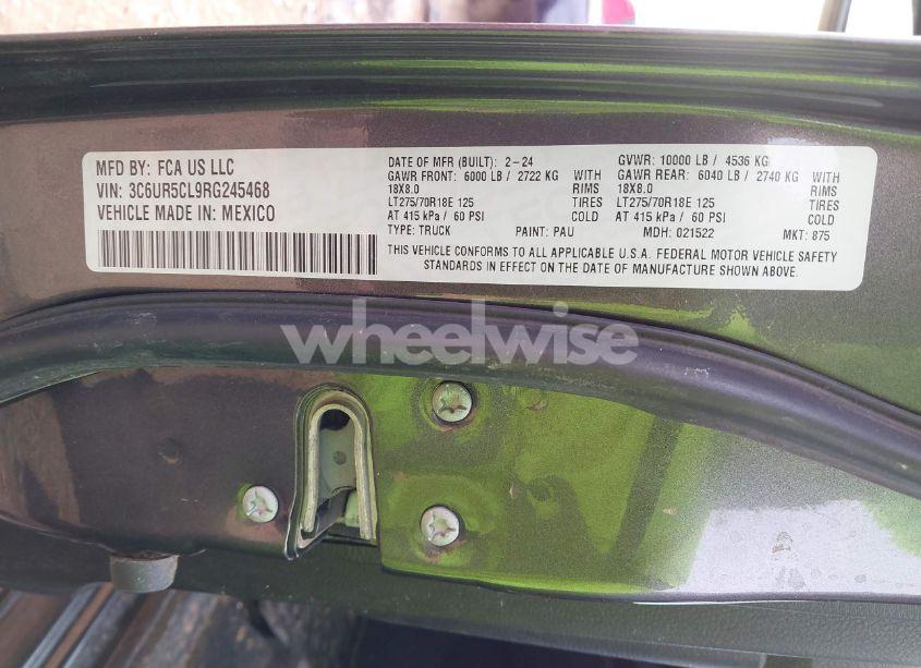 Photo 9 of 2024 Ram 2500 TRADESMAN 4X4 6'4 BOX (VIN 3C6UR5CL9RG245468)