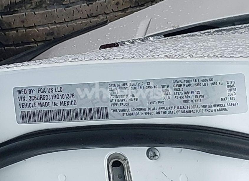 Photo 9 of 2024 Ram 2500 BIG HORN 4X4 6'4 BOX (VIN 3C6UR5DJ1RG101376)