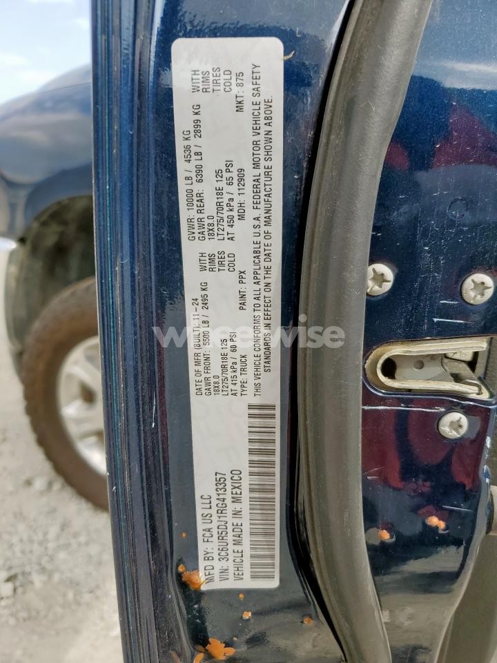 Photo 12 of 2024 RAM 2500 BIG HORN (VIN 3C6UR5DJ1RG413357)