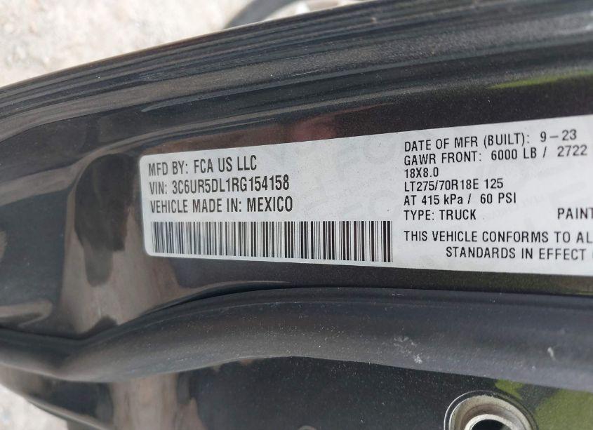 Photo 9 of 2024 Ram 2500 BIG HORN 4X4 6'4 BOX (VIN 3C6UR5DL1RG154158)