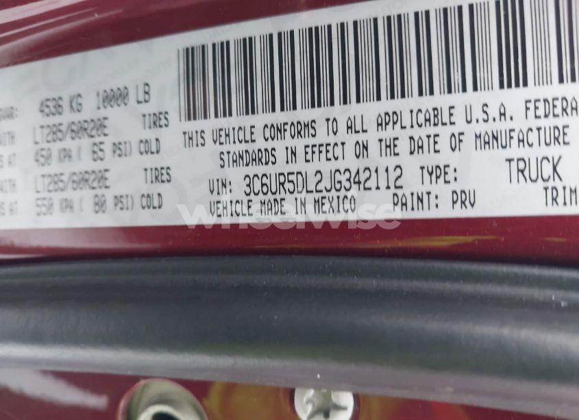 Photo 9 of 2018 Ram 2500 BIG HORN 4X4 6'4 BOX (VIN 3C6UR5DL2JG342112)