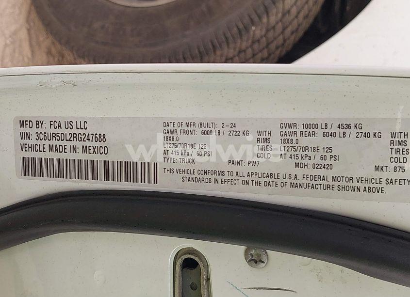 Photo 9 of 2024 Ram 2500 BIG HORN 4X4 6'4 BOX (VIN 3C6UR5DL2RG247688)