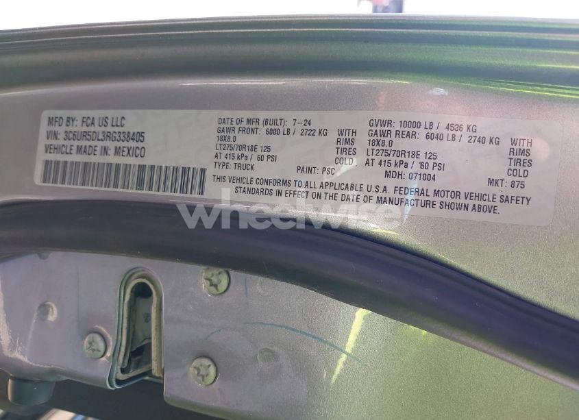 Photo 9 of 2024 Ram 2500 BIG HORN 4X4 6'4 BOX (VIN 3C6UR5DL3RG338405)