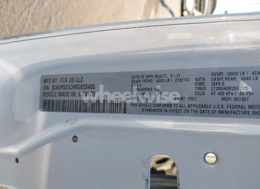 Photo 9 of 2021 Ram 2500 BIG HORN 4X4 6'4 BOX (VIN 3C6UR5DL5MG633465)