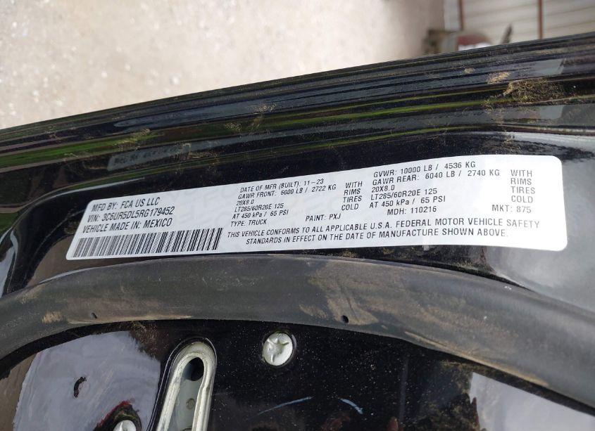 Photo 9 of 2024 Ram 2500 BIG HORN 4X4 6'4 BOX (VIN 3C6UR5DL5RG179452)