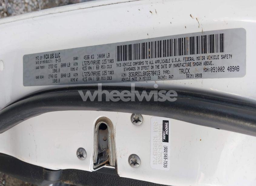 Photo 9 of 2019 Ram 2500 BIG HORN 4X4 6'4 BOX (VIN 3C6UR5DL6KG678413)