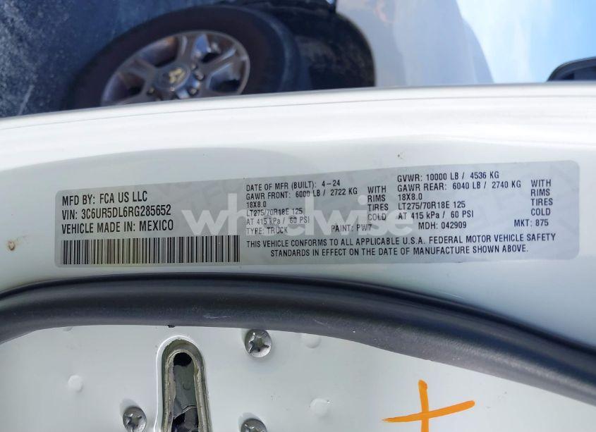 Photo 9 of 2024 Ram 2500 BIG HORN 4X4 6'4 BOX (VIN 3C6UR5DL6RG285652)