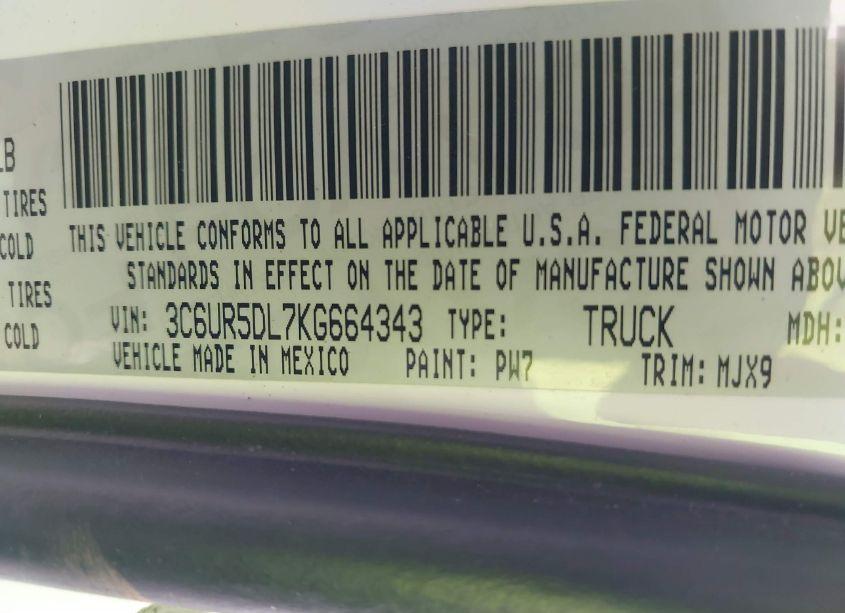 Photo 9 of 2019 Ram 2500 BIG HORN 4X4 6'4 BOX (VIN 3C6UR5DL7KG664343)