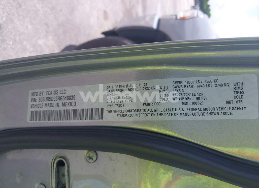 Photo 9 of 2024 Ram 2500 BIG HORN 4X4 6'4 BOX (VIN 3C6UR5DL9RG348839)