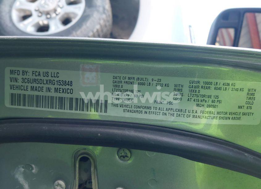 Photo 9 of 2024 Ram 2500 BIG HORN 4X4 6'4 BOX (VIN 3C6UR5DLXRG153848)