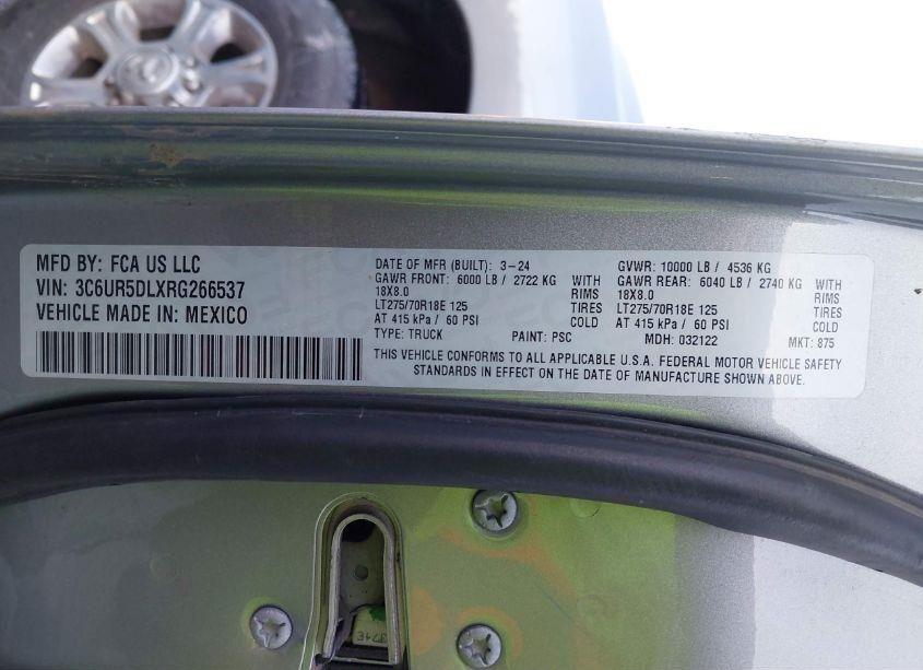 Photo 11 of 2024 Ram 2500 BIG HORN 4X4 6'4 BOX (VIN 3C6UR5DLXRG266537)