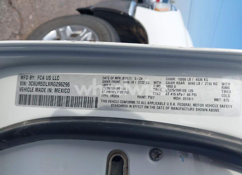 Photo 9 of 2024 Ram 2500 BIG HORN 4X4 6'4 BOX (VIN 3C6UR5DLXRG296296)