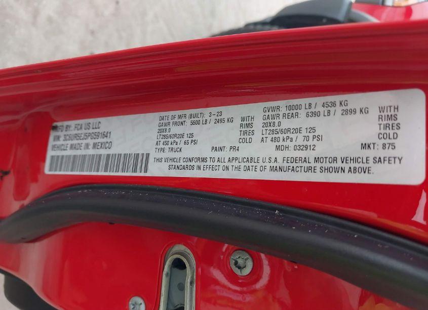 Photo 9 of 2023 Ram 2500 POWER WAGON REBEL 4X4 6'4 BOX (VIN 3C6UR5EJ5PG591641)