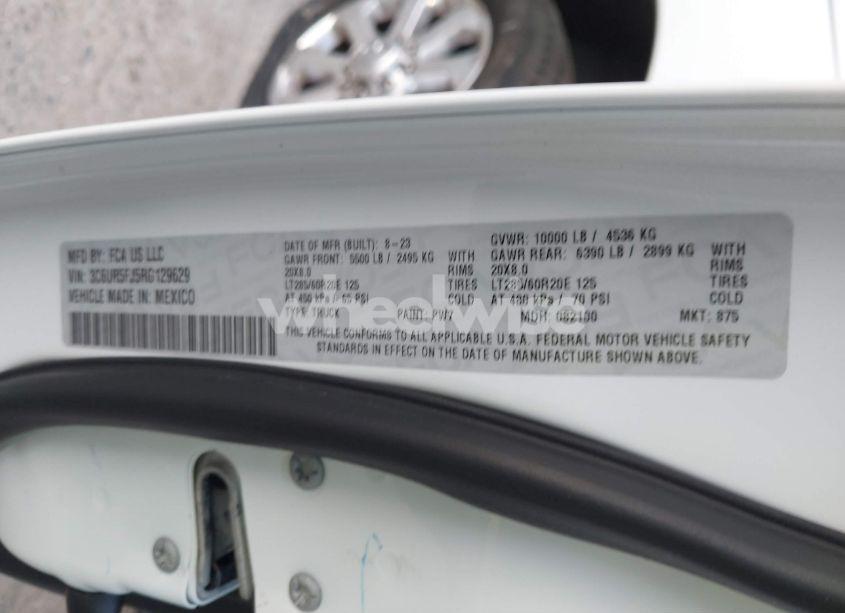 Photo 9 of 2024 Ram 2500 LARAMIE 4X4 6'4 BOX (VIN 3C6UR5FJ5RG129629)