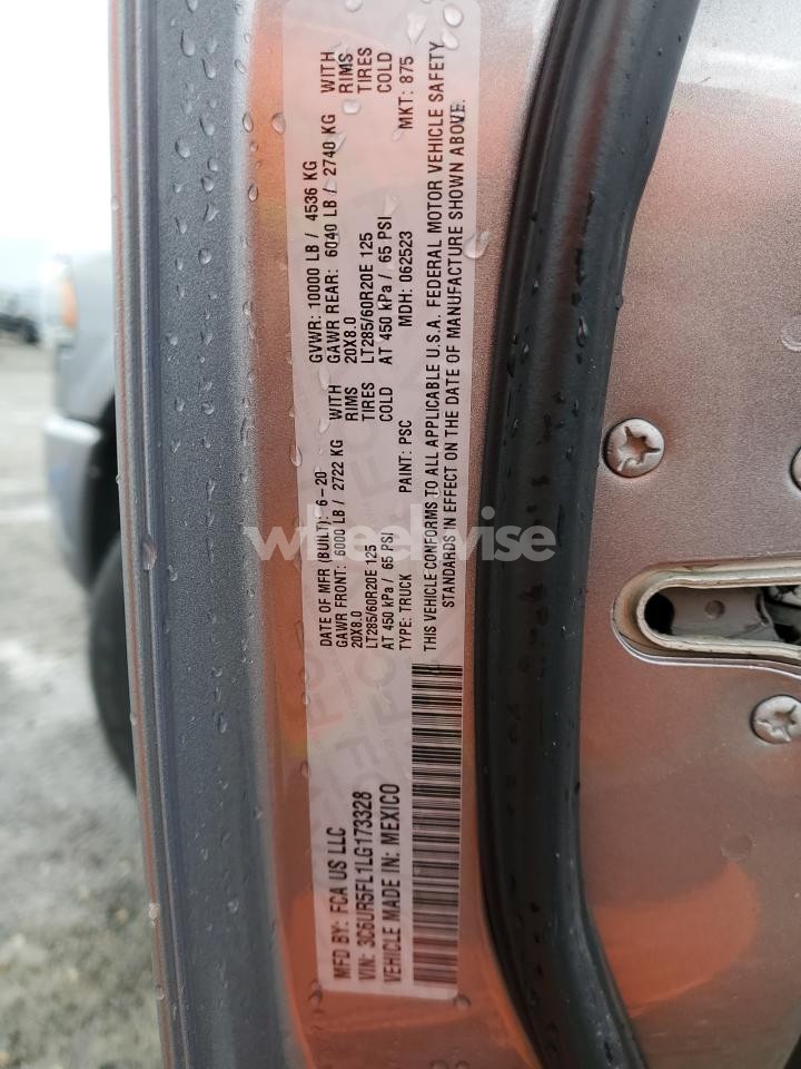 Photo 12 of 2020 RAM 2500 LARAMIE (VIN 3C6UR5FL1LG173328)