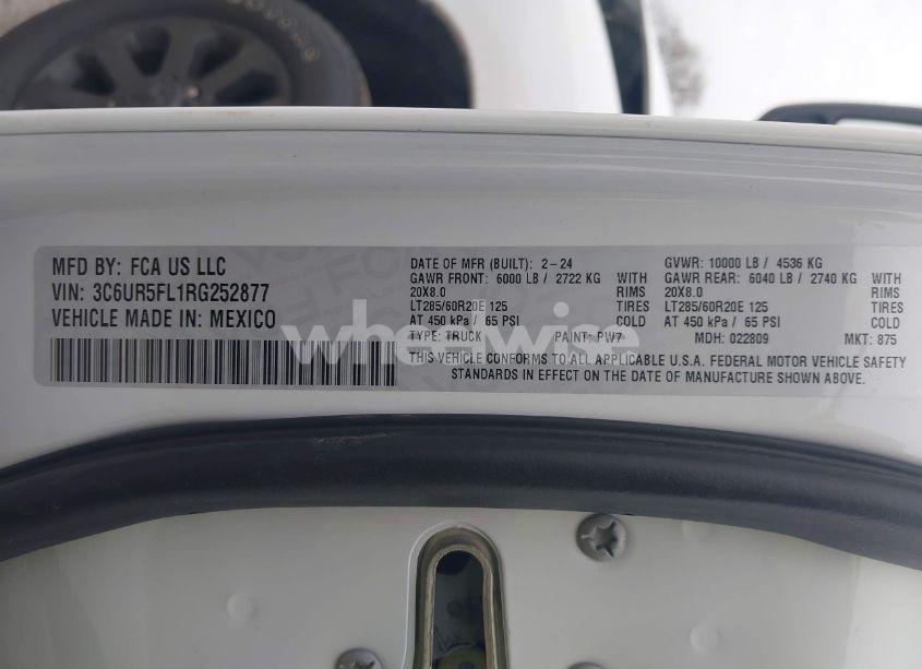 Photo 9 of 2024 Ram 2500 LARAMIE 4X4 6'4 BOX (VIN 3C6UR5FL1RG252877)