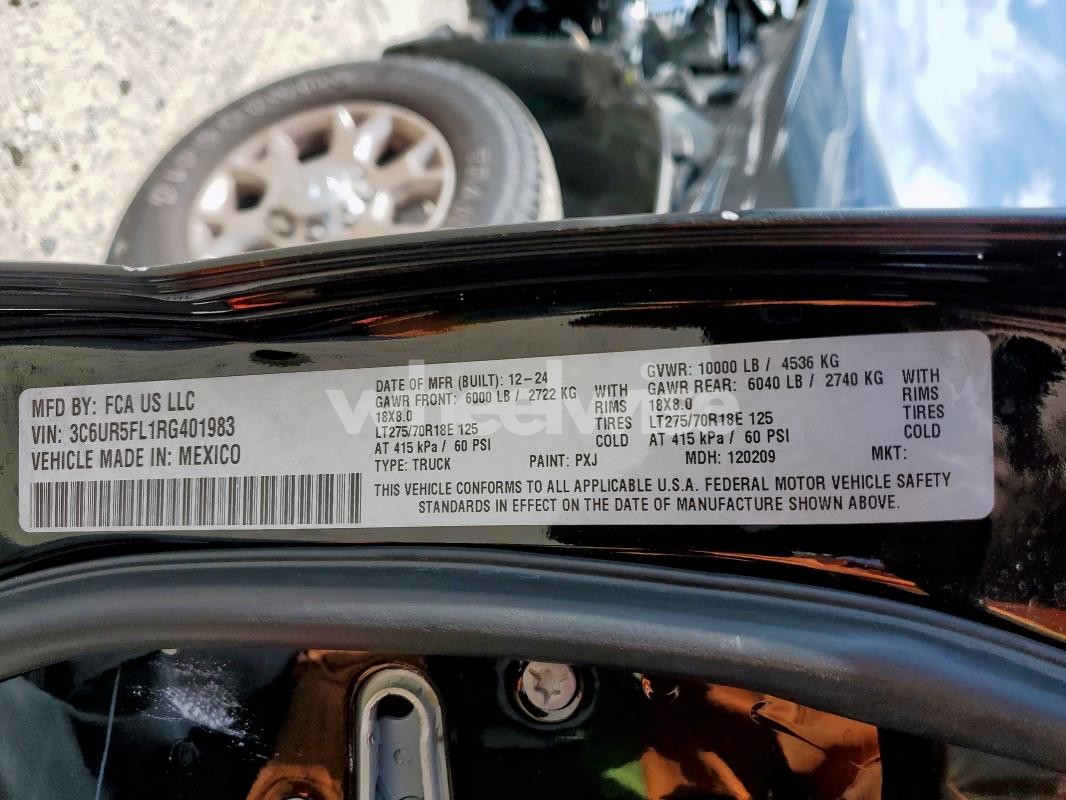 Photo 4 of 2024 RAM 2500 LARAMIE (VIN 3C6UR5FL1RG401983)