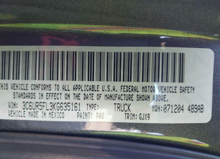 Photo 9 of 2019 Ram 2500 LARAMIE 4X4 6'4 BOX (VIN 3C6UR5FL3KG635161)