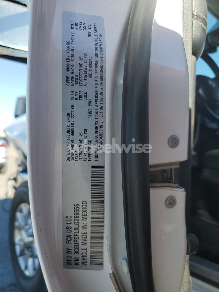 Photo 12 of 2020 RAM 2500 LARAMIE (VIN 3C6UR5FL8LG266556)