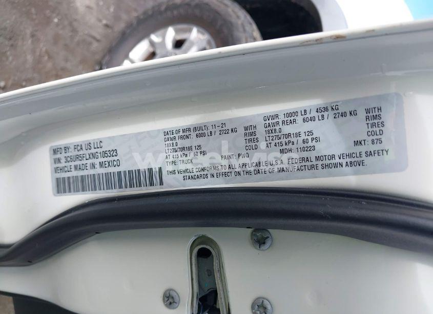 Photo 9 of 2022 Ram 2500 LARAMIE 4X4 6'4 BOX (VIN 3C6UR5FLXNG105323)