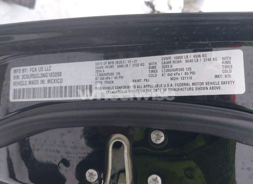 Photo 9 of 2022 Ram 2500 LIMITED LONGHORN 4X4 6'4 BOX (VIN 3C6UR5GL3NG183098)