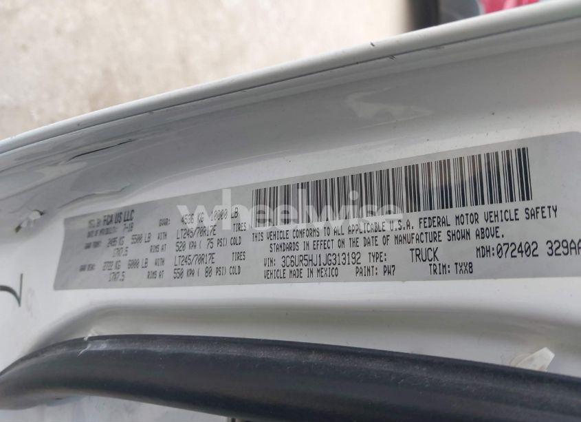 Photo 9 of 2018 Ram 2500 TRADESMAN 4X4 8' BOX (VIN 3C6UR5HJ1JG313192)