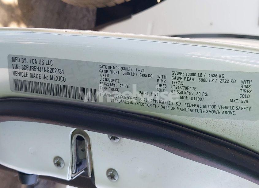 Photo 9 of 2022 Ram 2500 TRADESMAN 4X4 8' BOX (VIN 3C6UR5HJ1NG202731)