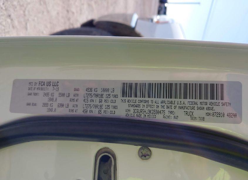 Photo 9 of 2019 Ram 2500 TRADESMAN 4X4 8' BOX (VIN 3C6UR5HJ3KG590475)