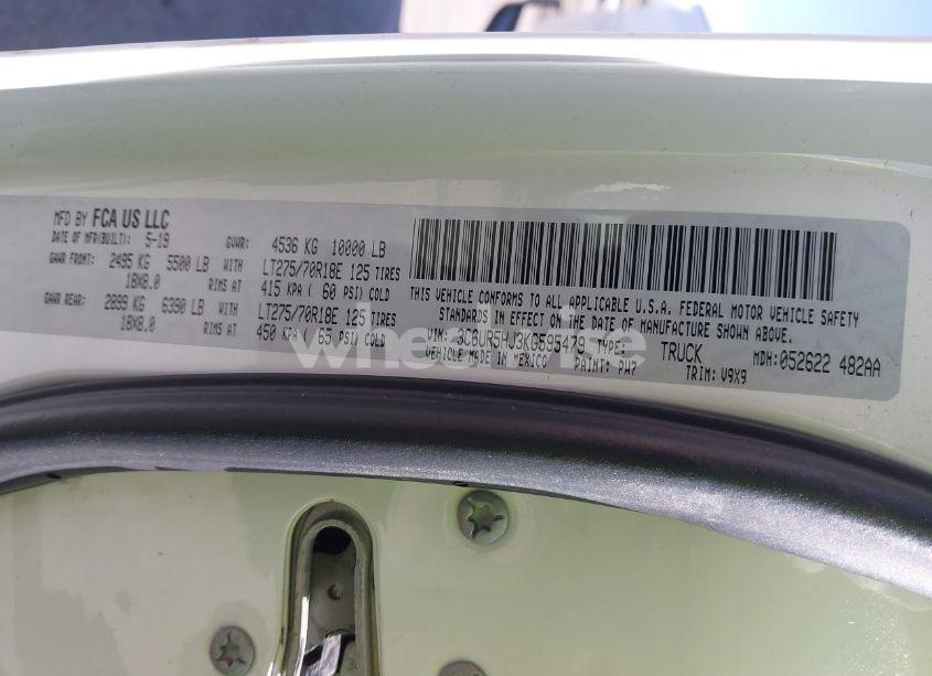 Photo 9 of 2019 Ram 2500 TRADESMAN 4X4 8' BOX (VIN 3C6UR5HJ3KG595479)