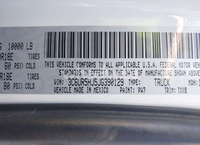 Photo 9 of 2018 Ram 2500 TRADESMAN 4X4 8' BOX (VIN 3C6UR5HJ5JG390129)