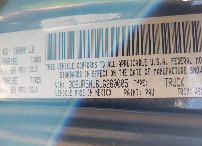 Photo 9 of 2018 Ram 2500 TRADESMAN 4X4 8' BOX (VIN 3C6UR5HJ6JG260005)