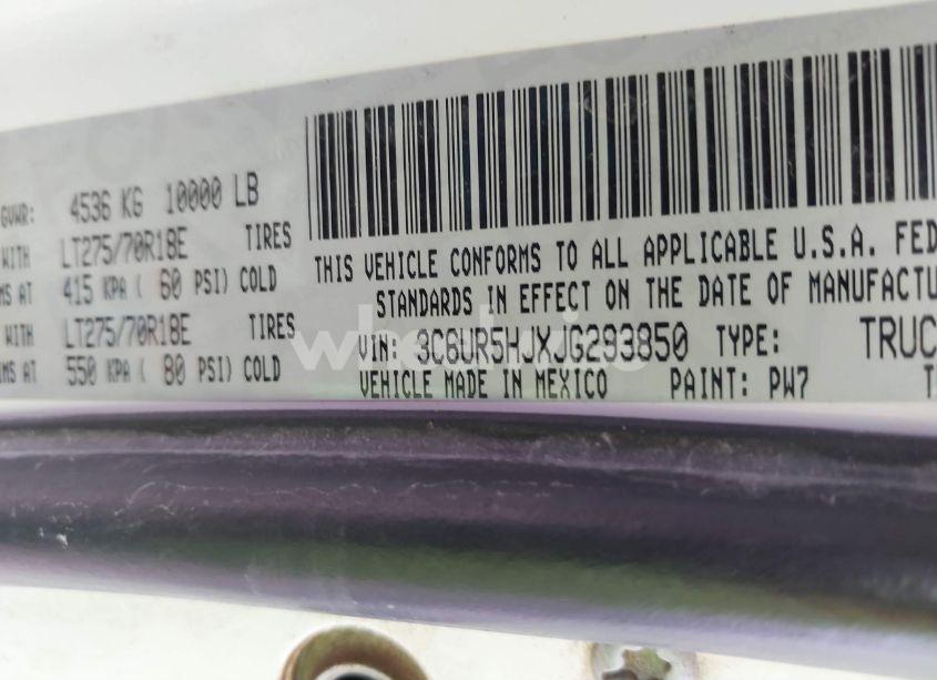 Photo 9 of 2018 Ram 2500 TRADESMAN 4X4 8' BOX (VIN 3C6UR5HJXJG293850)