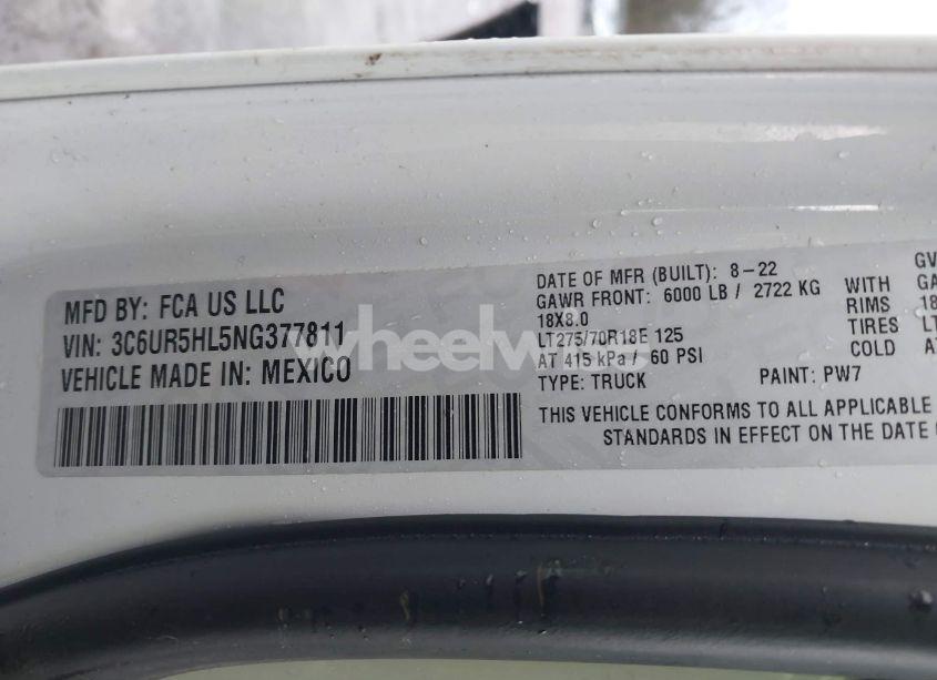 Photo 9 of 2022 Ram 2500 TRADESMAN 4X4 8' BOX (VIN 3C6UR5HL5NG377811)