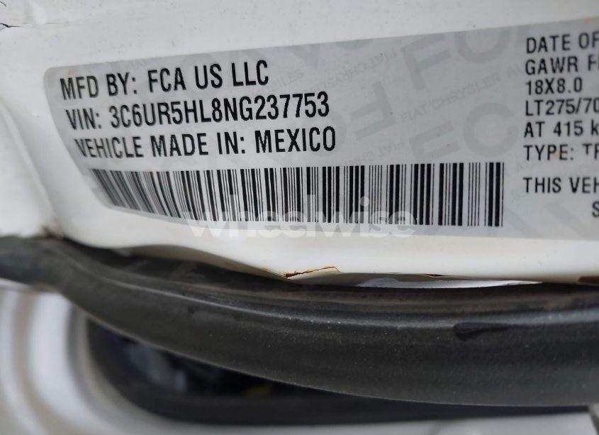 Photo 9 of 2022 Ram 2500 TRADESMAN 4X4 8' BOX (VIN 3C6UR5HL8NG237753)