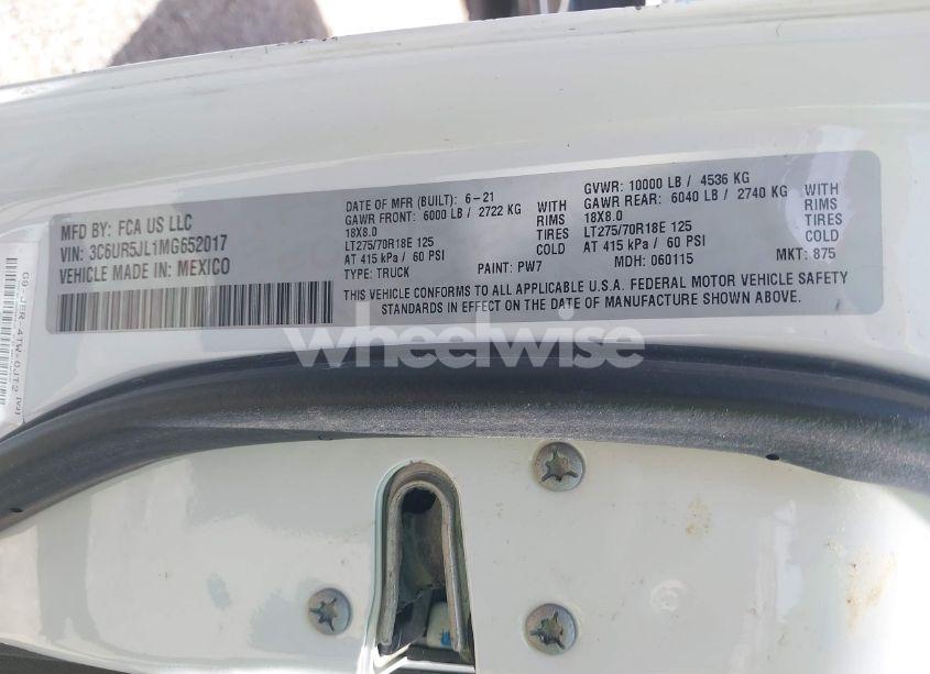 Photo 9 of 2021 Ram 2500 BIG HORN 4X4 8' BOX (VIN 3C6UR5JL1MG652017)
