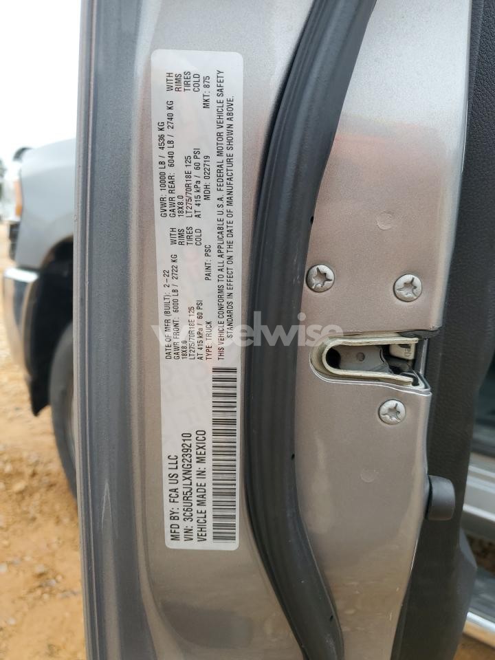 Photo 12 of 2022 RAM 2500 BIG HORN/LONE STAR (VIN 3C6UR5JLXNG239210)