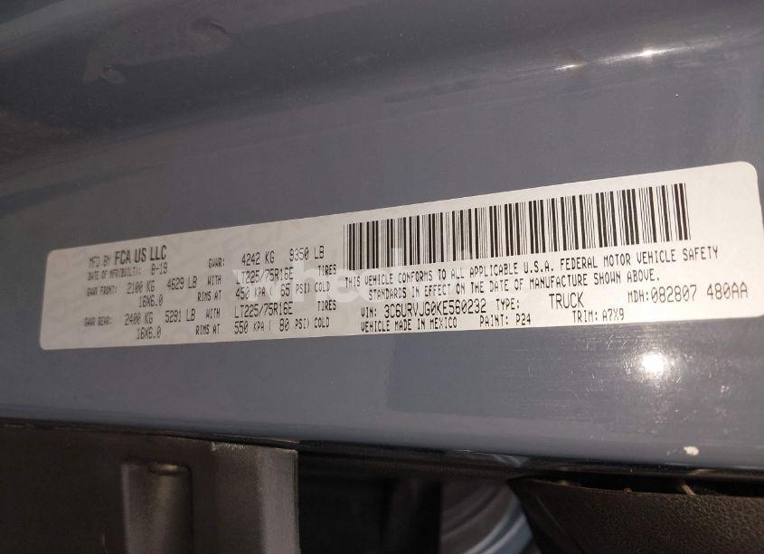 Photo 9 of 2019 Ram Promaster 3500 CARGO VAN HIGH ROOF 159 WB EXT (VIN 3C6URVJG0KE560232)