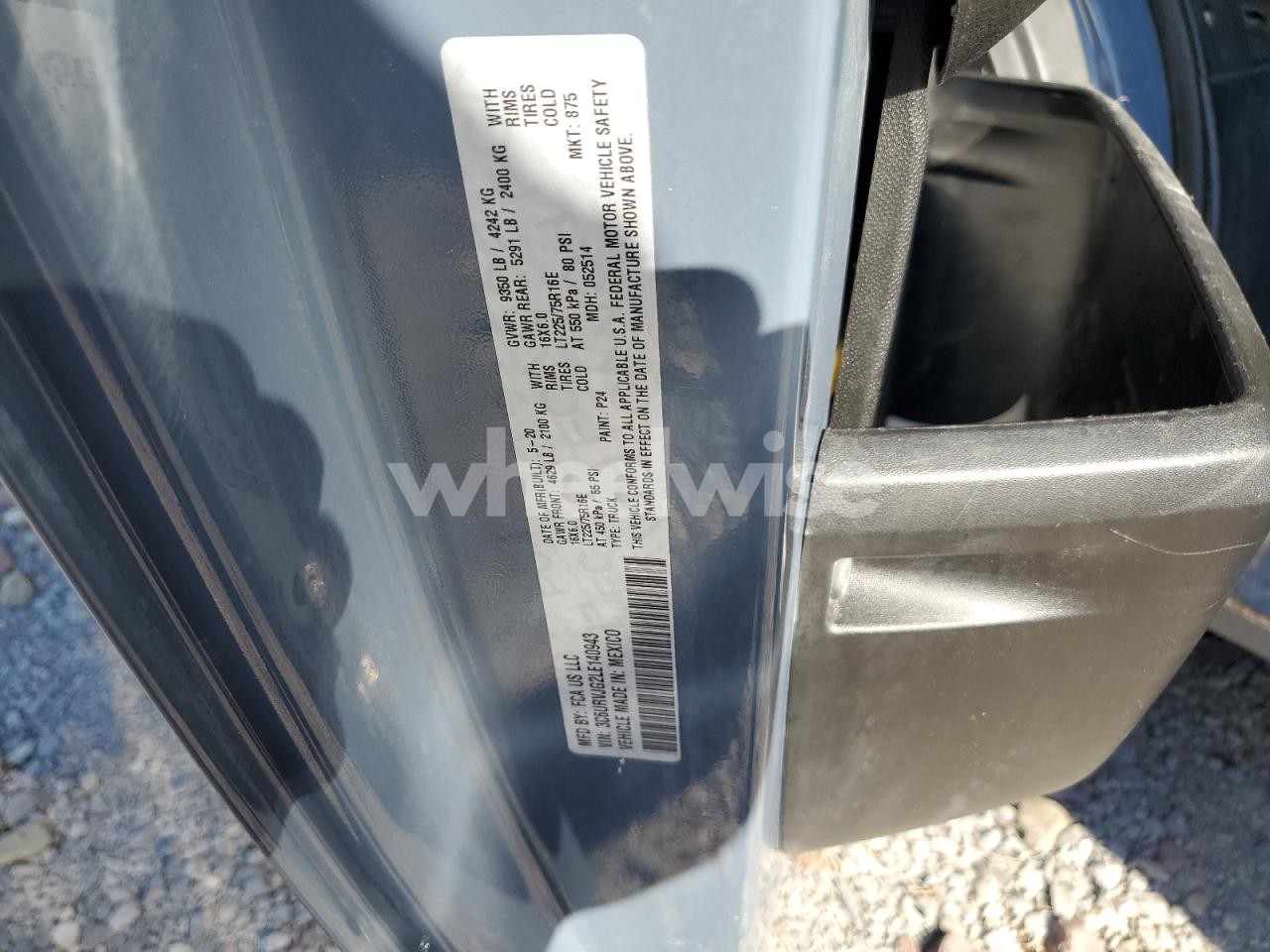 Photo 14 of 2020 RAM PROMASTER 3500 3500 HIGH (VIN 3C6URVJG2LE140943)