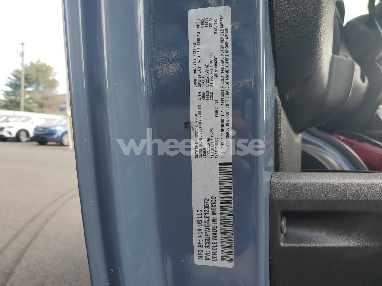 Photo 13 of 2020 RAM PROMASTER 3500 3500 HIGH (VIN 3C6URVJG4LE129572)