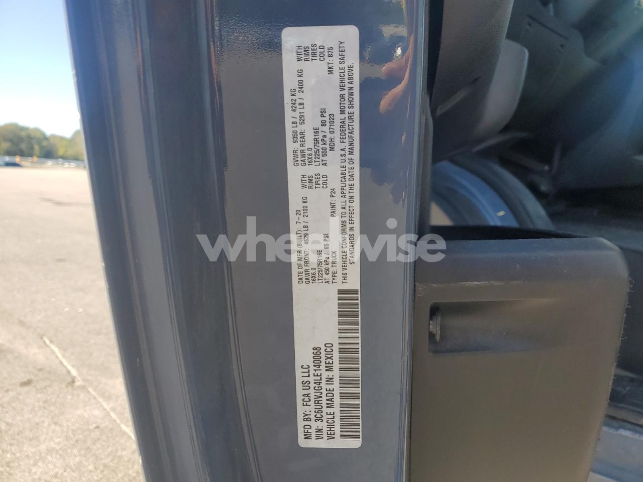 Photo 12 of 2020 RAM PROMASTER 3500 3500 HIGH (VIN 3C6URVJG4LE140068)