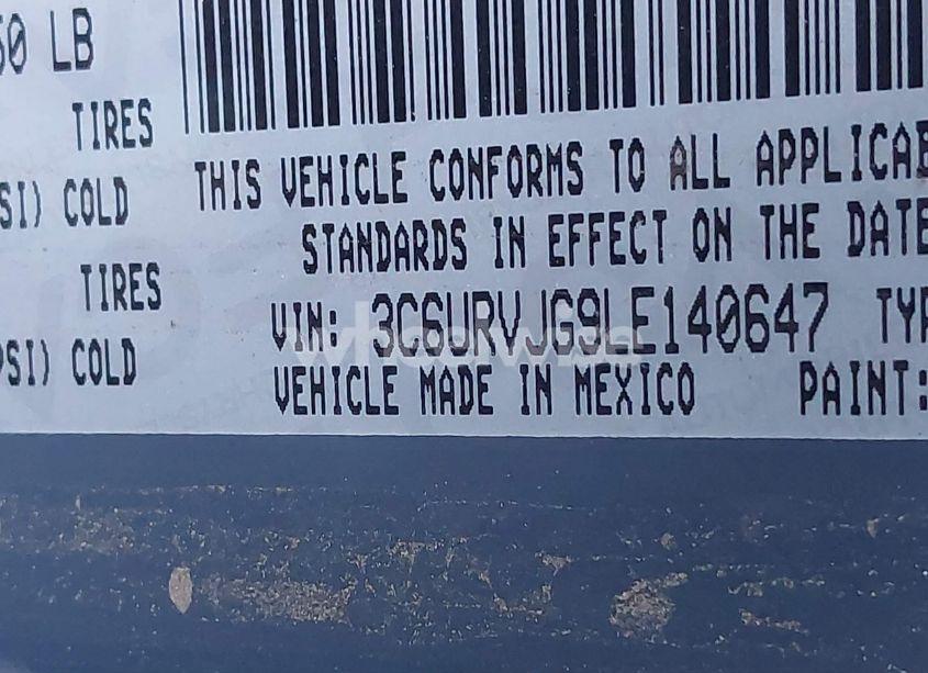 Photo 9 of 2020 Ram Promaster 3500 CARGO VAN HIGH ROOF 159 WB EXT (VIN 3C6URVJG9LE140647)