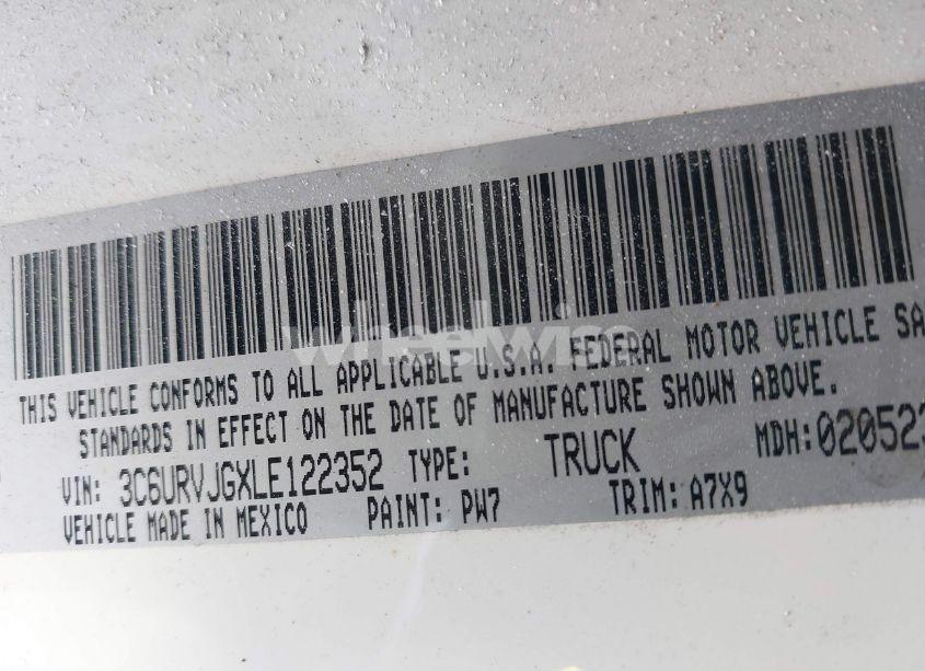 Photo 9 of 2020 Ram Promaster 3500 CARGO VAN HIGH ROOF 159 WB EXT (VIN 3C6URVJGXLE122352)