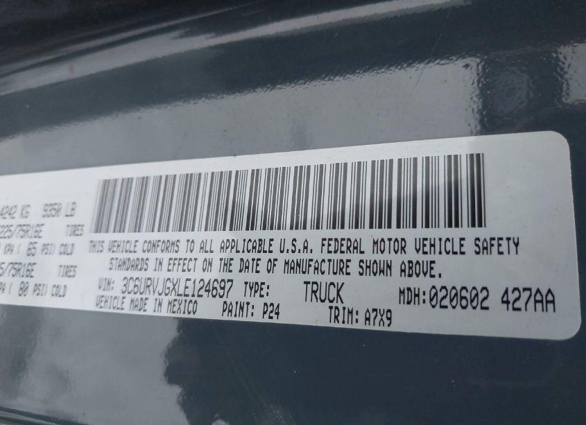 Photo 9 of 2020 Ram Promaster 3500 CARGO VAN HIGH ROOF 159 WB EXT (VIN 3C6URVJGXLE124697)