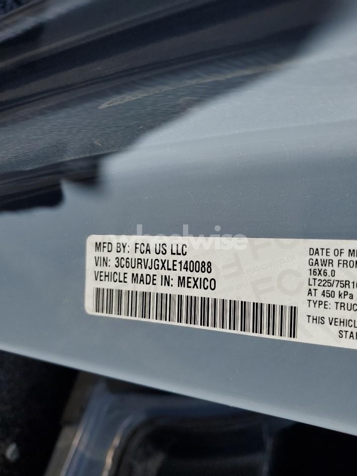 Photo 13 of 2020 RAM PROMASTER 3500 3500 HIGH (VIN 3C6URVJGXLE140088)